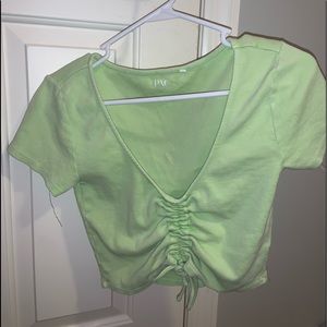 cropped green pacsun basics top
